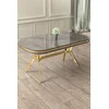 HANAH HOME Trpezarijski sto Olya Anthracite Gold