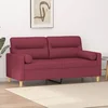Vidaxl vidaXL Dvosed z blazinami, vinsko rdeča, 140 cm, blago