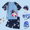 Youyou Set Kupaći kostim za dečake, 6 delova, Teget