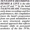 Talking Heads - Tentative Decisions: Demos & Live (LP + 7 Single)