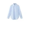 MANGO Bluza FRANK svetlo modra / temno rjava