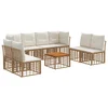 Set vanjskih sofa 9 pcs Prirodna i krema bijela Poliester