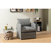 ATELIER DEL SOFA Fotelja na razvlačenje Saga Single Light Grey