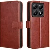 GS Preklopni ovitek za Xiaomi 14T, denarnica Crazy Horse, rjav