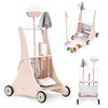 ECOTOYS Leseni voziček za čiščenje z dodatki