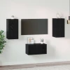 Set TV komoda Zidne 3 pcs Crni hrast Konstruirano drvo