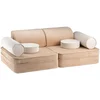 Svetlo rjava otroška sedežna garnitura iz rebrastega žameta 132 cm Settee – Wigiwama