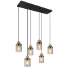 Viseća lampa crna mat, 6x E27