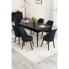 Hanah Home Nix produživi trpezarijski sto i 4 stolice, crni mermer/antracit