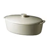 Oval oven dish, ceramics, with lid, 41.5 x 24cm/5.8L, Clay - Emile Hen