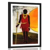 Plakat s paspartujem afriški lovec - 60x90 silver