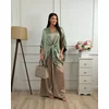 Squareonline Ženski kardigan Olive Satin Tie Chic, Svetlozeleni