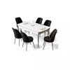 HANAH HOME Rasklopivi trpezarijski sto i stolice (7 delova) Nira White Chrome Black