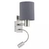 Eglo Pasteri zidna/2, e27, led 3,5w, nikl-mat, siva