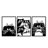 Wallxpert Zidna dekoracija Cats, 50x70cm, 3 komada, Crna