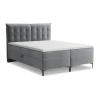 Siva boxspring postelja s prostorom za shranjevanje 180x200 cm Mikana – Makamii