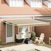 Povlačivi tende Zelena i bijela 400 × 300 cm Tkanina i Aluminij