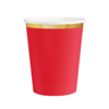 Rdeči papirnati lonček Classic Gold z zlatim prstom, 220 ml, komplet 6 kosov