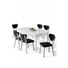 HANAH HOME Rasklopivi trpezarijski sto i stolice (7 delova) Exve White Black
