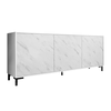 Omarica Charlotte 158 (Bela + Beli marmor) Beli marmor, Bela, 81x200x45cm, Iverna plošča