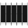 Sobna pregrada s 5 panela crna 200 x 180 cm