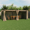 vidaXL Paviljon z zavesami taupe 6x3 m jeklo