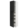 METOD / MAXIMERA Vis.el. s 2 vrata/4 fioke, bela/Lerhyttan crno bajcovano, 60x60x240 cm