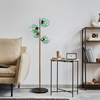 Opviq Podna lampa Benek-15-14542, 36x36x135 cm, IP20, Zlatno-plava boja