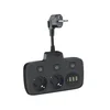 shumee Podaljšek 2 vtičnici + 3xUSB + 1xUSB-C 20cm kabel 3x1,5 črne barve