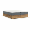 Siva/v naravni barvi boxspring postelja s prostorom za shranjevanje 140x200 cm Faro – Maison de Reve