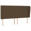 Vidaxl Vzglavje z ušesi temno rjavo 203x23x118/128 cm blago