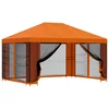 Vidaxl Vrtni gazebo s stranskimi stenami 4 x 3 m Oranžna