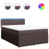 Vidaxl Box spring postelja z vzmetnico temno rjav 140x190 cm blago