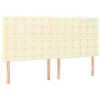 Vidaxl Vzglavje postelje kremne barve 200x5x118/128 cm umetno usnje