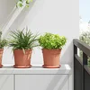 Saksije za biljke 6 pcs Crvena cigla O 17 x 14 cm Plastika