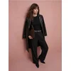 Sinsay - Wide leg pantalone sa mešavinom viskoze - crno