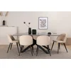 Venture Design Jedilna miza in stol Piazza, miza 76x180x90 cm, stol 57x76,5x50 cm, črna, bež, siva