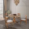 Hanah Home Trpezarijski sto i stolice Albero140, 120 cm, 4 stolice, Smeđi