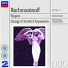 RACHMANINOFF : note VESPERS LITURGY ST.JOHN