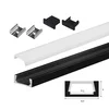 Set aluminijumski profil za LED trake 2m 15x6 mm crni
