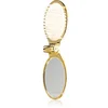 Janeke Gold Line Golden Folding Brush with Mirror Hair Comb with Mirror 9.5 x 5.5 x 3.5 cm 1 pc