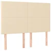 Vidaxl Vzglavje postelje kremne barve 144x5x118/128 cm blago