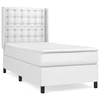 Vidaxl Box spring postelja z vzmetnico bel 100x200 cm umetno usnje