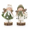 Rayher.	 Angel pliš 15cm bel/zelen, 1 kos