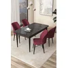 Hanah Home Set Trpezarijski sto i 4 stolice Arp, Bordo-crni