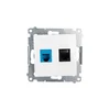 Simon 54 Vtičnica za podatkovno komunikacijo RJ45 kat. 5e + RJ12 bela D5T.01/11