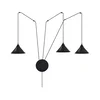 Luster na sajli ABRAMO 3xE27/15W/230V crna