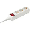 home Produžni kabel,3 utičnice, prekidač, 1.0mm2, 1,5 met, beli - NV 3K/WH
