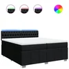 Vidaxl Box spring postelja z vzmetnico črn 200x200 cm blago