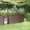 vidaXL Visoka greda iz prašno premazanega jekla 152x40x68 cm rjava